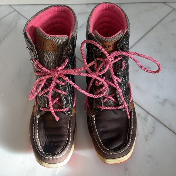 Sperry Top-sider quilted and leather high top boots, women 6.5 or big girl 4.5 - Picture 3 of 11